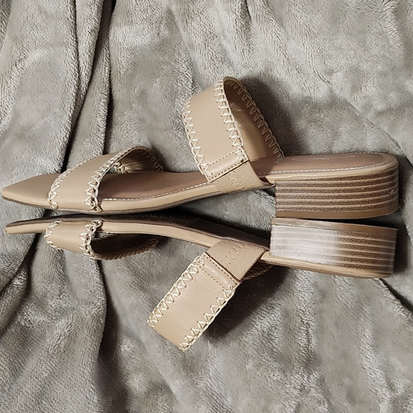 JOIE WOMENS SHOES CHIARA SANDALS SLIP ON 2 STRAPS TAN - Picture 4 of 11